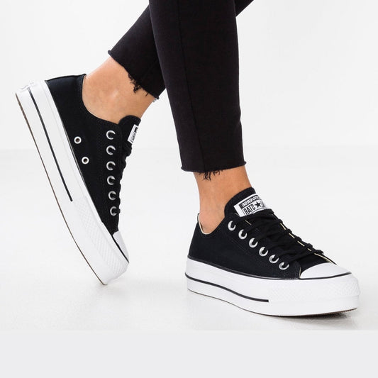 Chucks - All Star Plataforma Lona Negra Baja