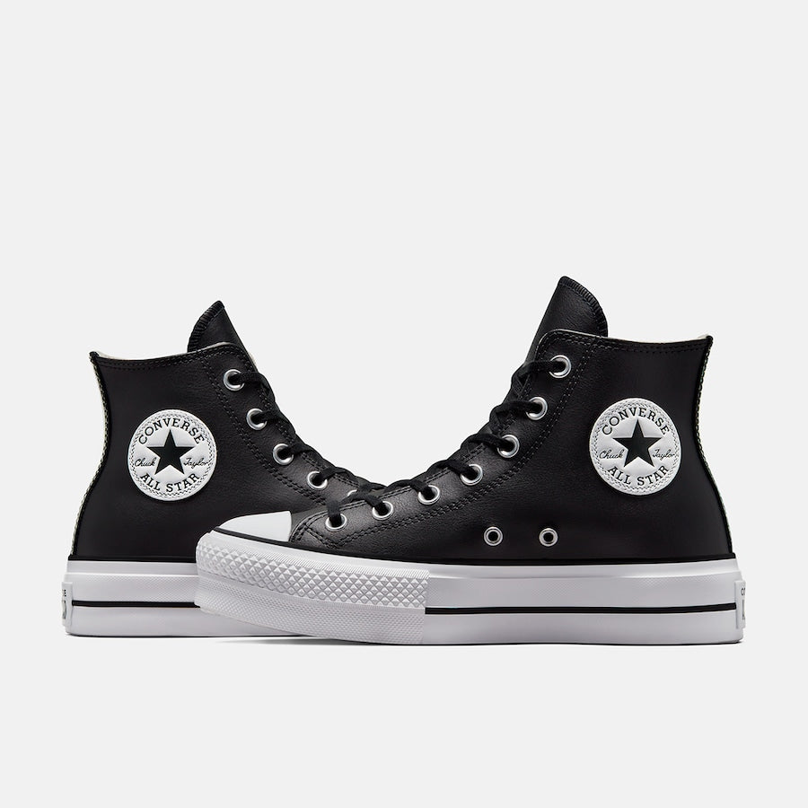 Chucks - All Star Plataforma PoliPiel Negra Alta