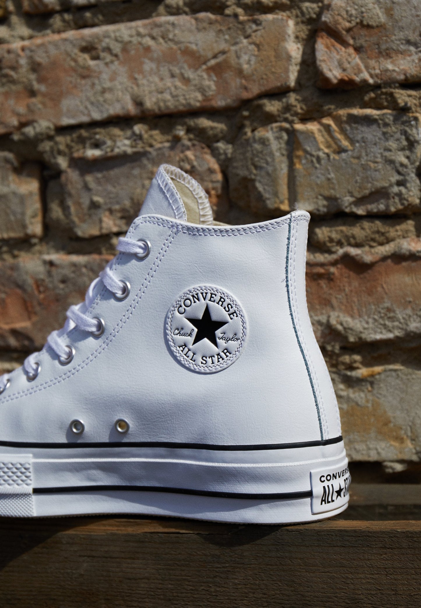 Chucks - All Star Plataforma Polipiel Blanca