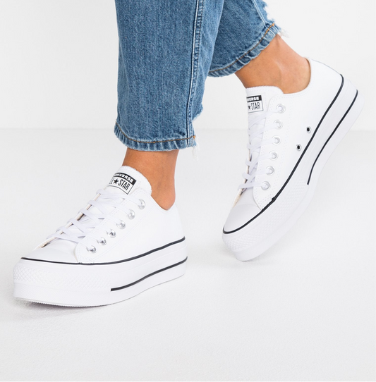 Chucks - All Star Plataforma PoliPiel Blanca