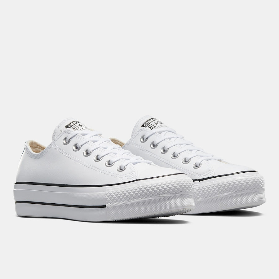 Chucks - All Star Plataforma PoliPiel Blanca baja